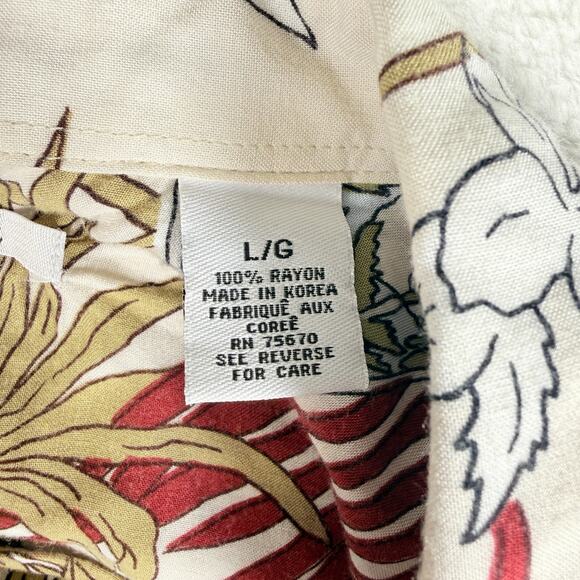 Linea Dome Shirt MensL Floral Hawaiian Button Up Short Sleeve Rayon Aloha Resort - Picture 5 of 7